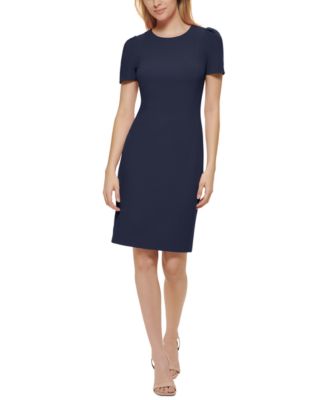 Macy's calvin klein blue dress on sale