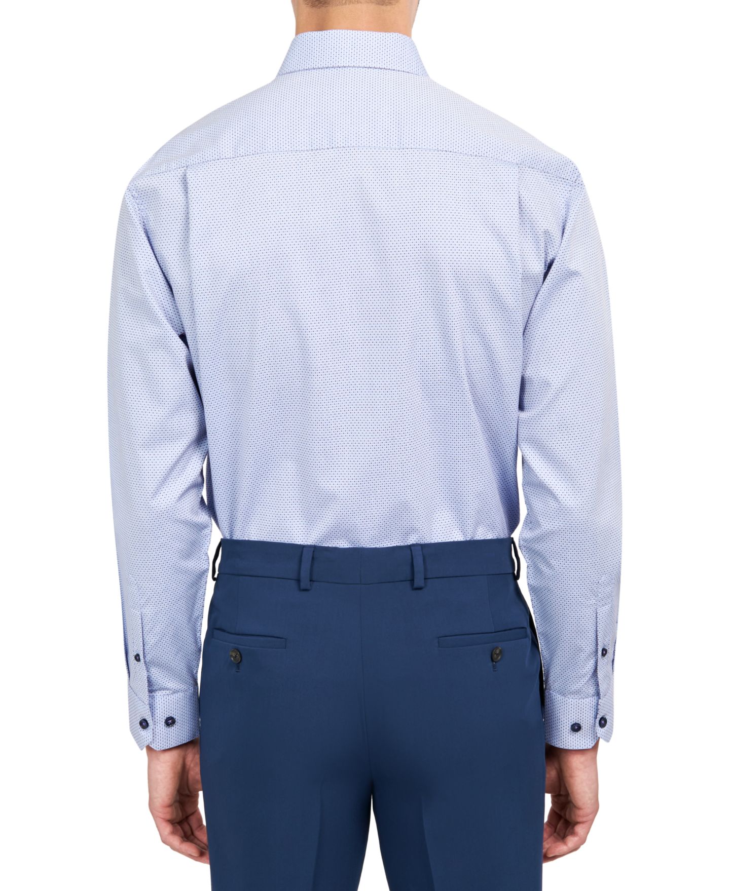 Мужская рубашка MICHELSONS OF LONDON Regular-Fit Dobby Dot-Print Dress Shirt, цвет: Синий — фото 2