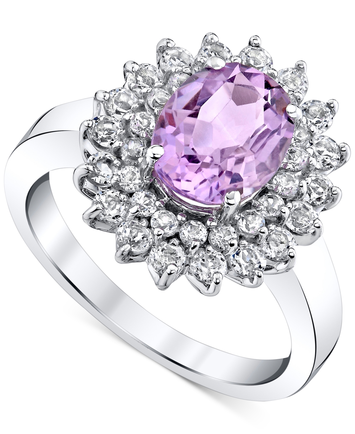 Macy's Pink Amethyst & White Topaz (2-9/10 Ct. T.w. ) Ring In Sterling Silver