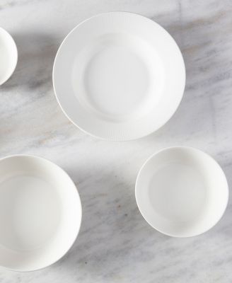 Amanda White Embossed Large Salad Bowl