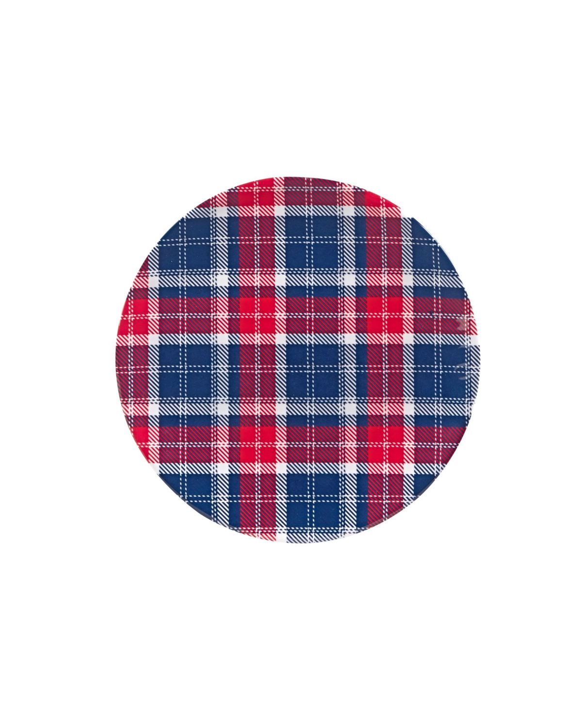 Certified International Patriotic Plaid Melamine Salad Plate, Set of 6