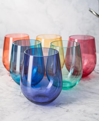 Acrylic European Style Stemless Wine Glasses, Set of 6