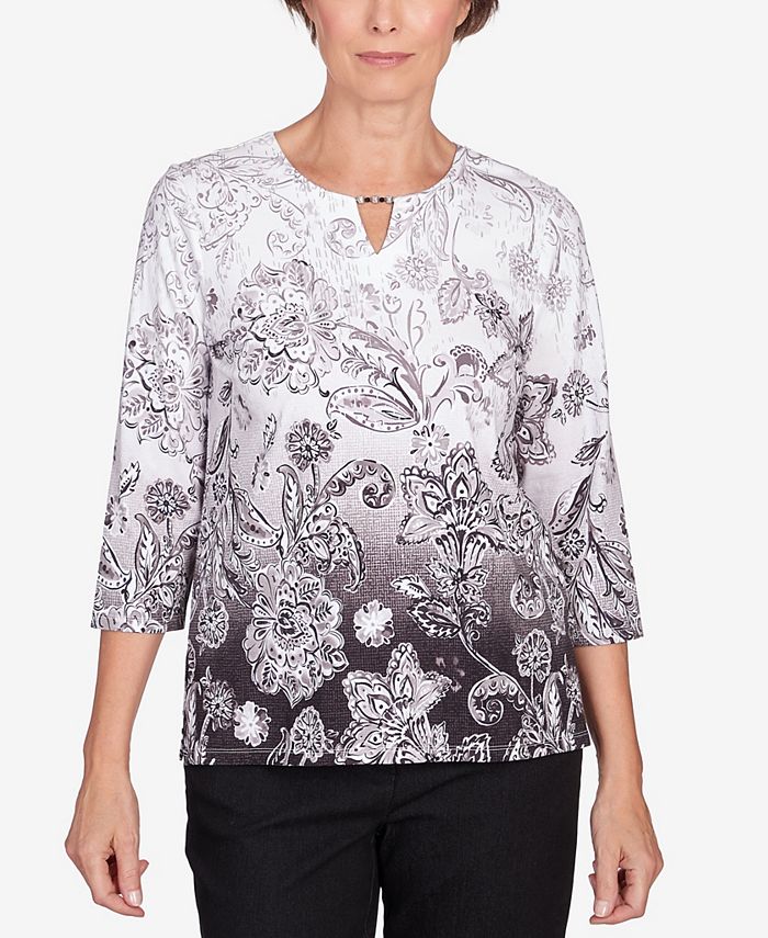 Macys alfred dunner petite tops 2025