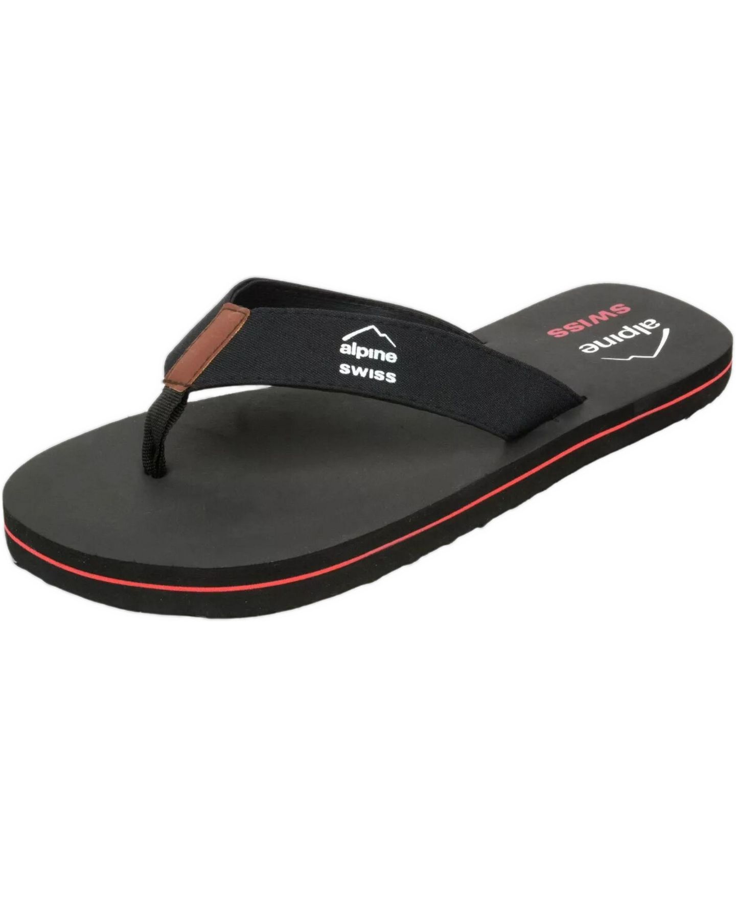Мужские сандалии Alpine Swiss Flip Flops Beach Sandals EVA Sole Lightweight Comfort Thongs, цвет: Чёрный — фото 1