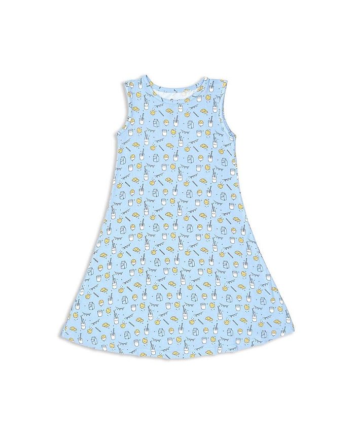 Bellabu Bear Toddler| Child Girls Blue Milk & Cookies Dress - Macy's