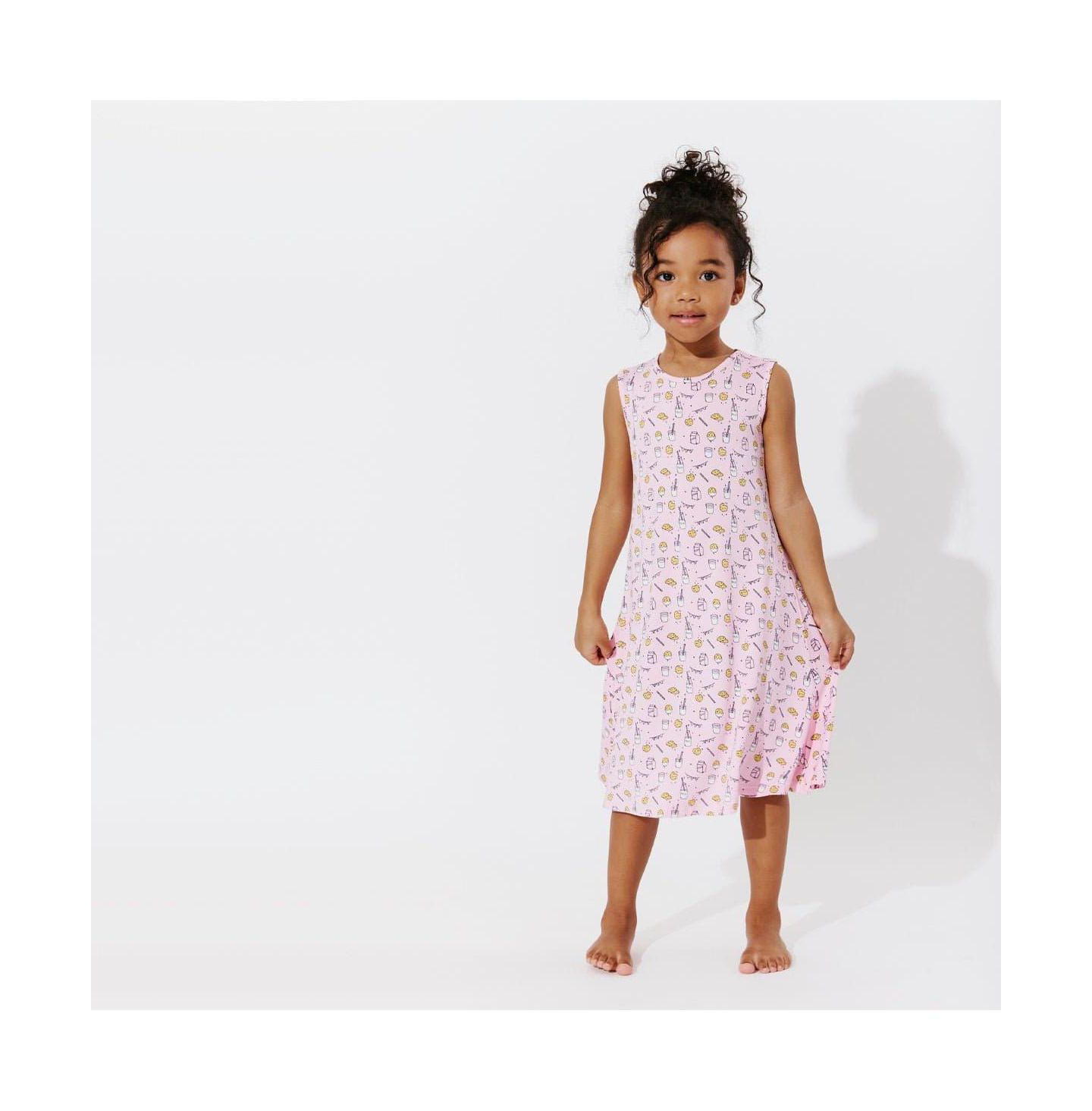 Платье Bellabu Bear Child Girls Pink Milk & Cookies Dress для малышей, цвет: Розовый — фото 3