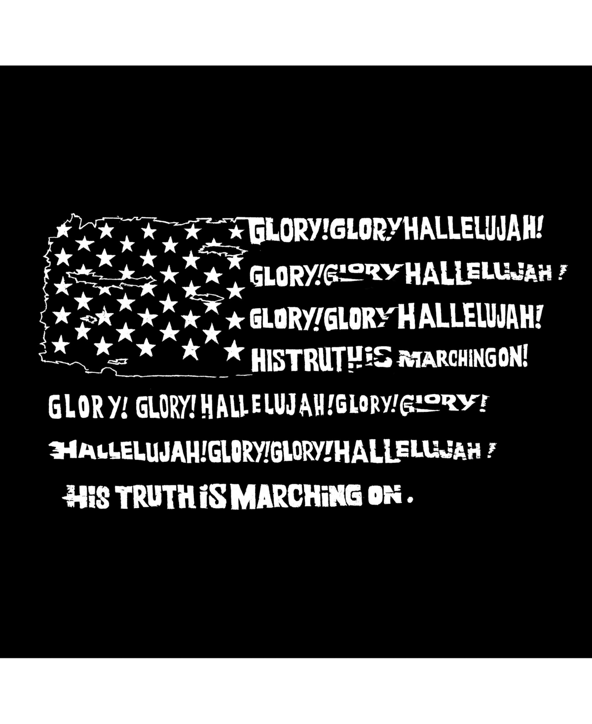 La Pop Art Kids Glory Hallelujah Flag Word Art Crewneck Sweatshirt