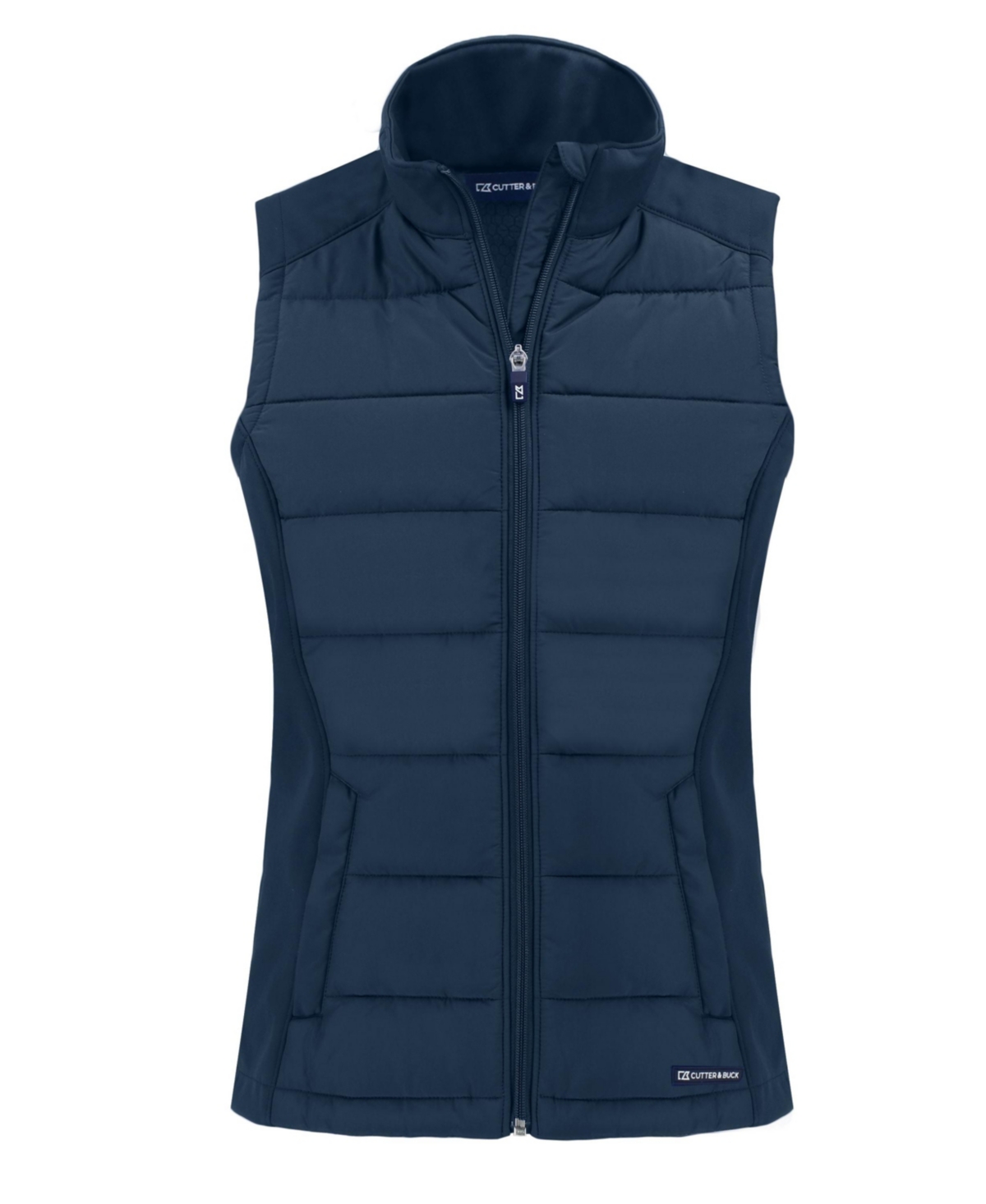 Women's Evoke Hybrid Eco Softshell Recycled Full Zip Vest - Tour blue