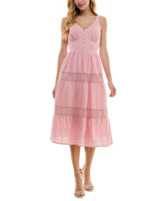 City Studios - Juniors' Crochet Sleeveless Maxi Dress