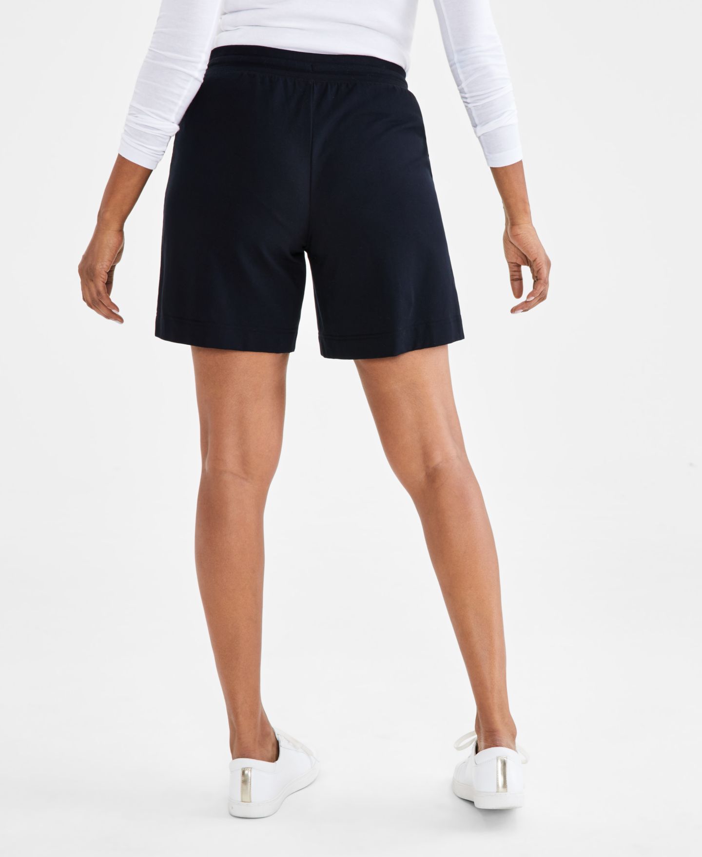 Женские шорты Style & Co Mid Rise Sweatpant, цвет: Глубокий чёрный — фото 2