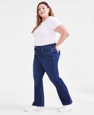 Plus Size Mid-Rise Curvy Bootcut Jeans, Exclusively at Macy's
