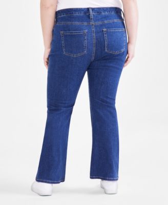 Plus Size Mid-Rise Curvy Bootcut Jeans, Exclusively at Macy's