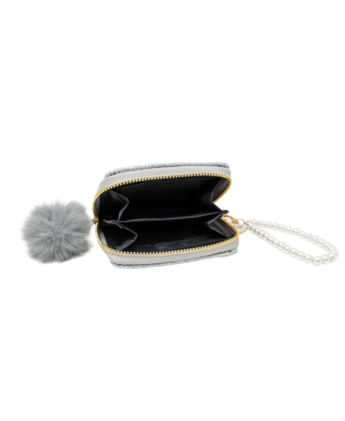 Tiny Treats + Zomi Gems GirlsSparkle Pearl Strap Wallet - Silver