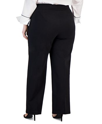 Plus Size Compression Pull-On Dress Pants