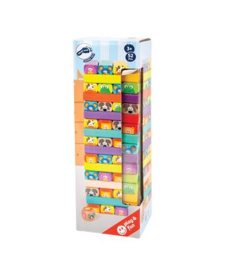 Small Foot Colorful Wooden Wobbling Tower Game - Macy's
