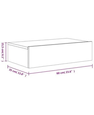 TV Stand with LED Lights Black 23.6"x13.8"x6.1"