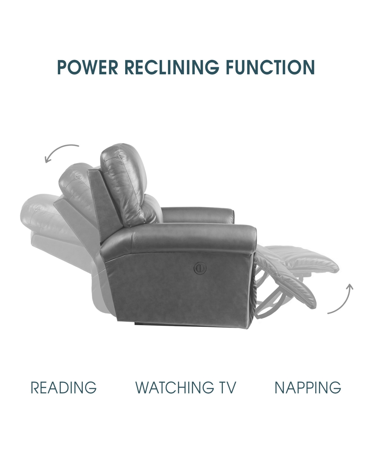 Armen Living Estelle 66" Fabric In Power Loveseat In Gunmetal