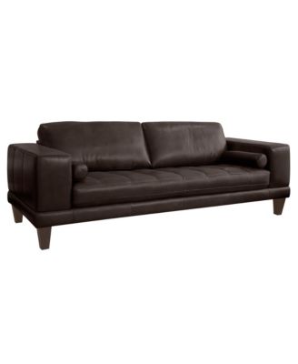 Wynne 94" Genuine Leather with Wood Legs in Contemporary Sofa