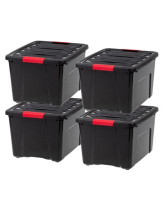 IRIS USA 4 Pack 40qt Plastic Storage Bin With Lid And Secure Latching ...