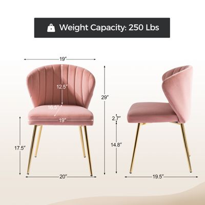 Aruna Velvet Side Chair with Metal Legs