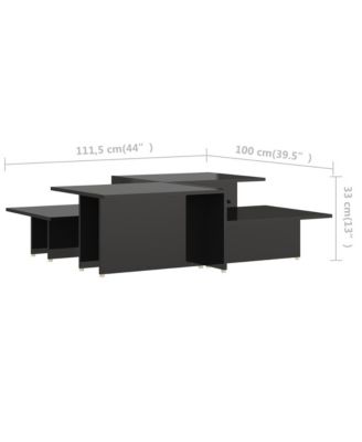 Coffee Tables 2 pcs High Gloss Black 43.9"x19.7"x13" Engineered Wood