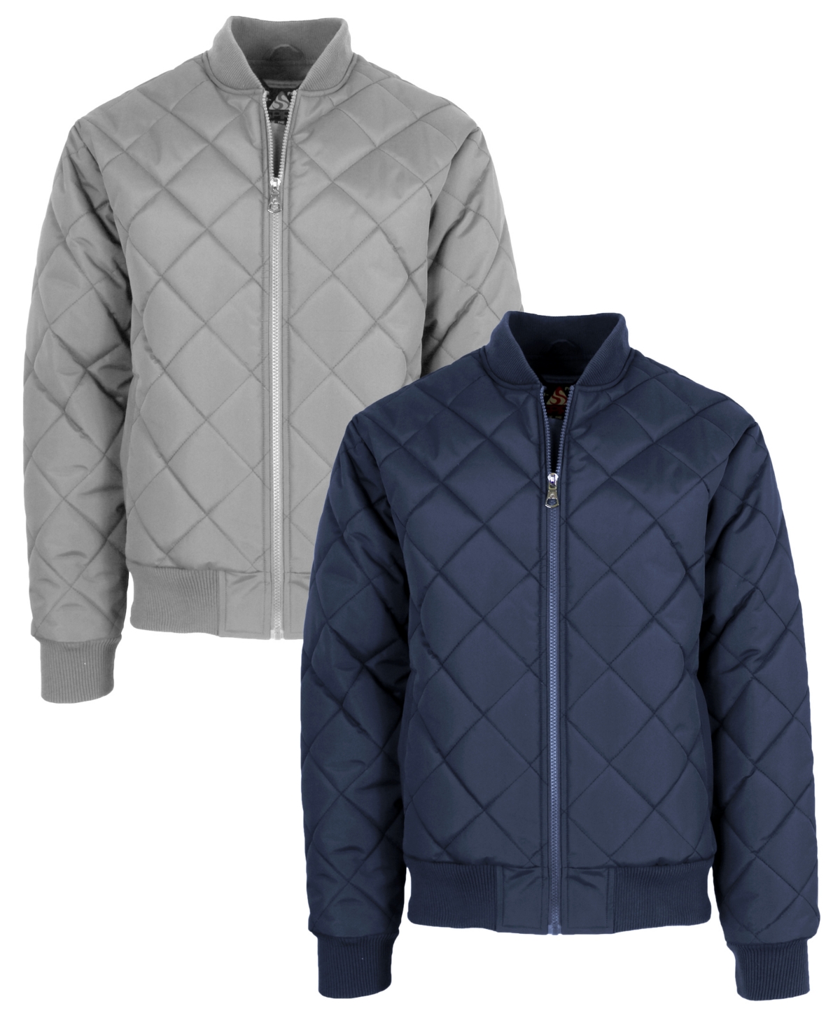 Men's Quilted Bomber Jacket, Pack of 2 - Navy-Olive
