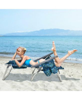 2 Pieces Folding Backpack Beach Chair with Pillow