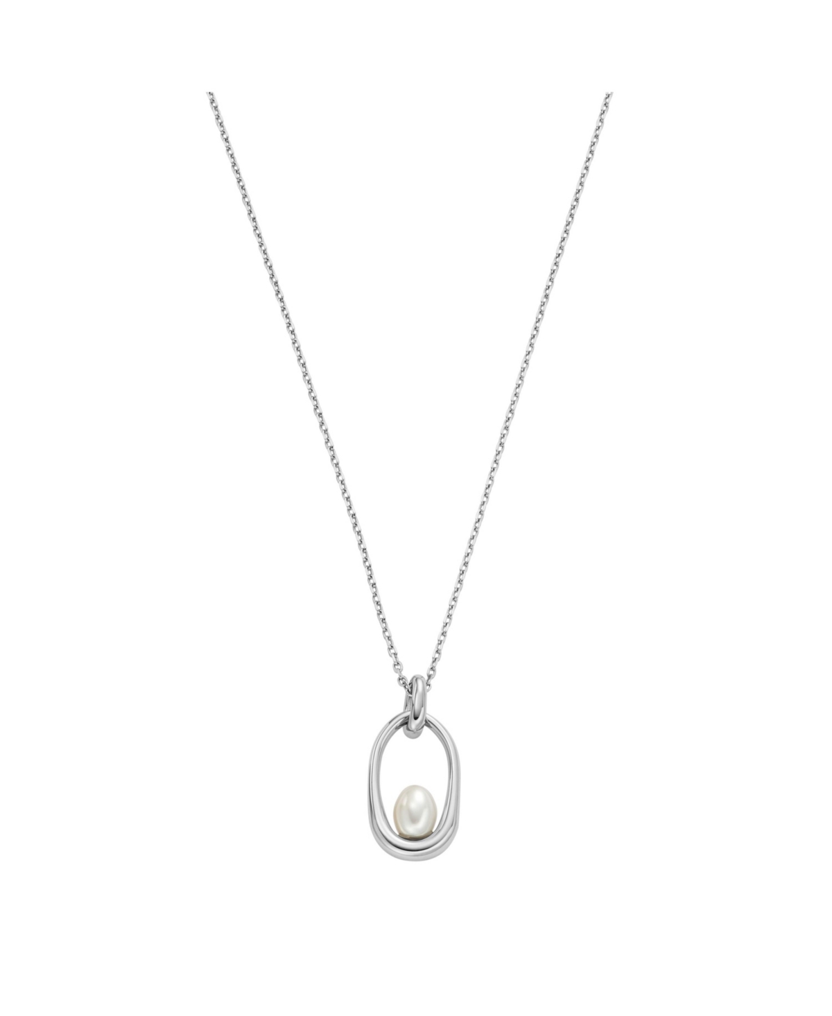 Women's Shell Pearl Pendant Necklace - Silver