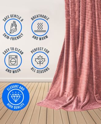 Cut Plush Lightweight Super Soft Luxury Bed Throw, 50" x 60"