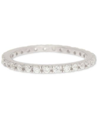 ADORNIA - 14k Rose Gold-Plated Crystal Eternity Band Ring
