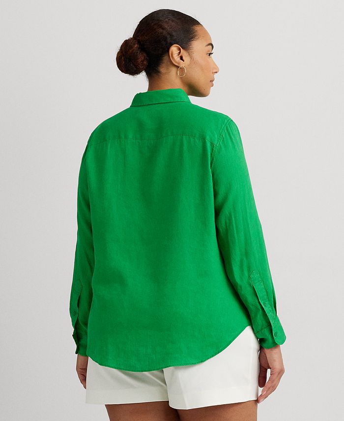 Lauren Ralph Lauren Plus Size Linen Printed Shirt Macy's