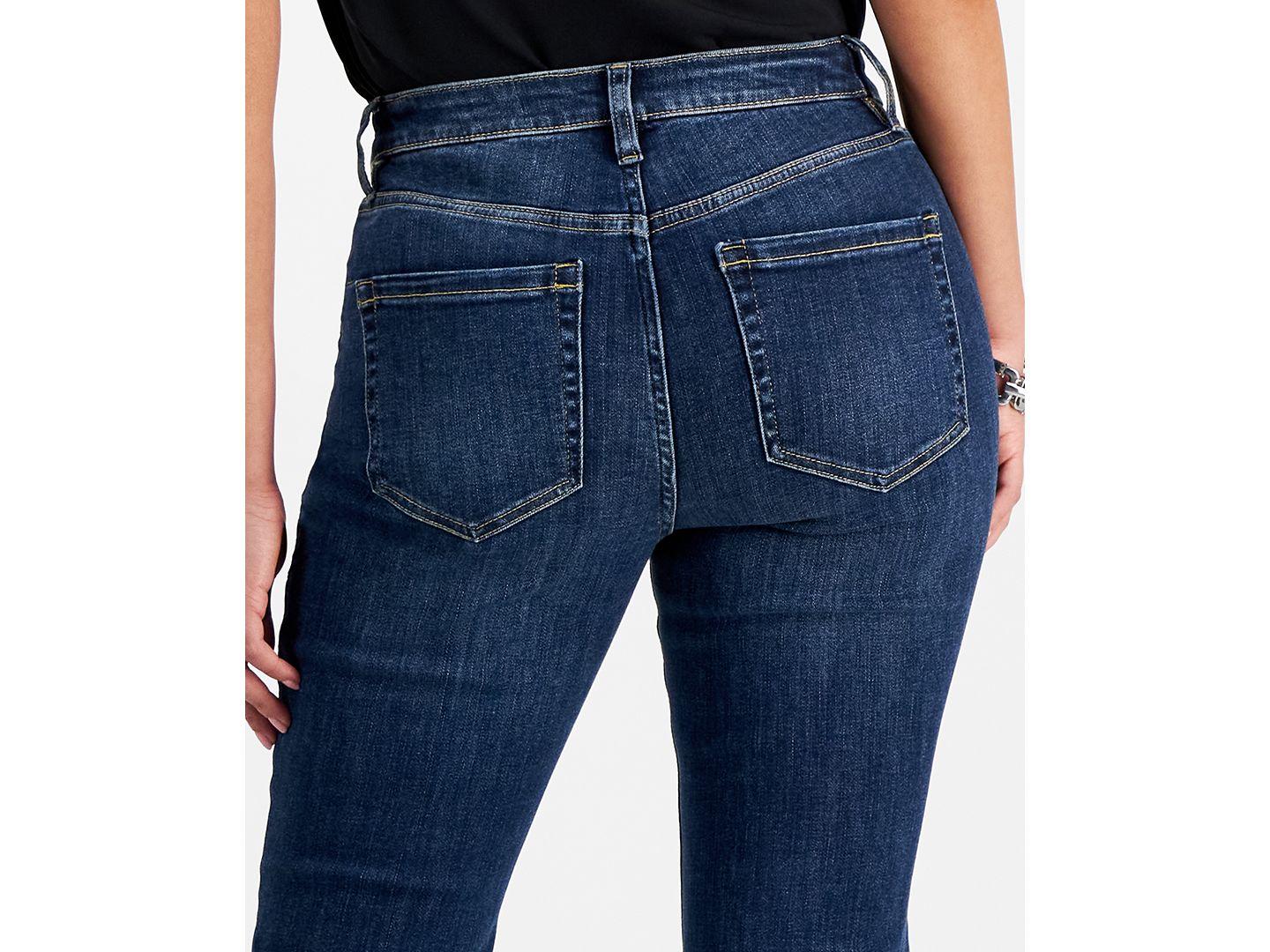Женские джинсы I.N.C. International Concepts Petite Mid-Rise Bootcut Denim Jeans, цвет: Тёмный индиго — фото 5