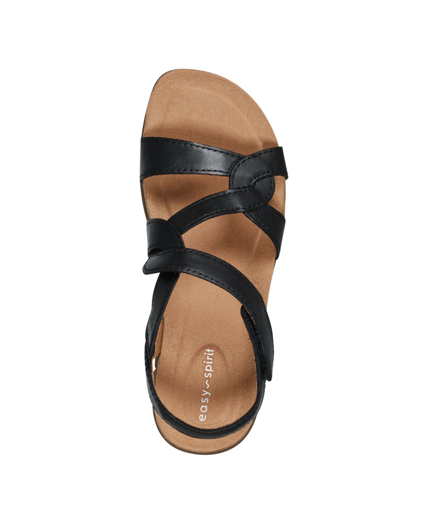Женские сандалии Easy Spirit Minny Round Toe Casual Flat, цвет: Чёрный кожаный — фото 4