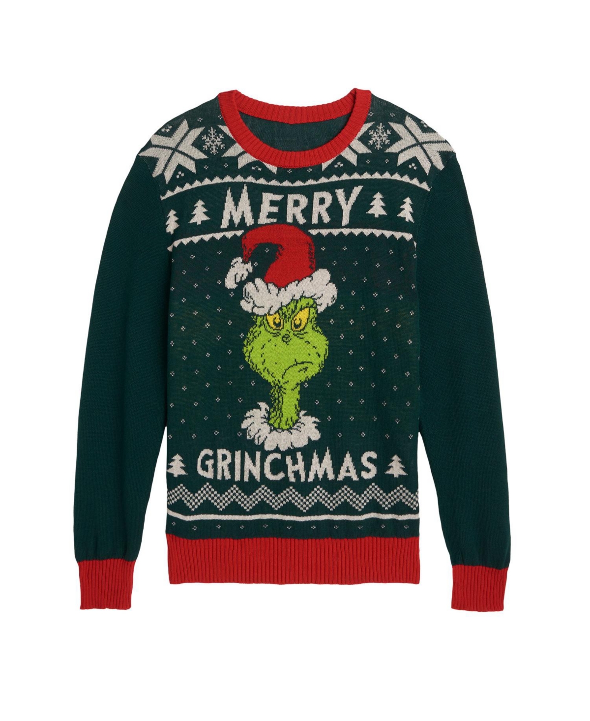 Airwaves Men's Dr. Seuss Holiday Long Sleeve Sweater In Forest Green