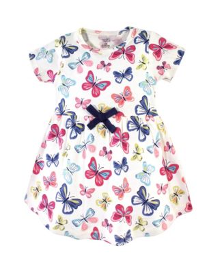 Toddler Girls Natural Cotton Dress Duo Short and Long Sleeve Styles