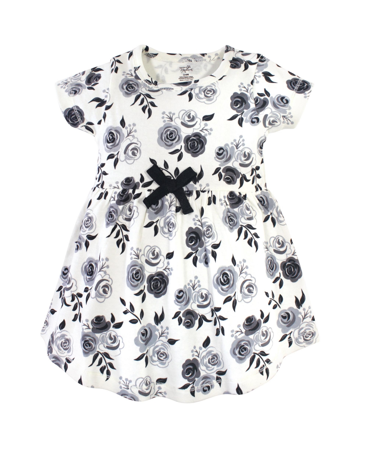Touched by Nature Toddler Girls Organic Cotton Short-Sleeve Dresses 2pk,- Black floral