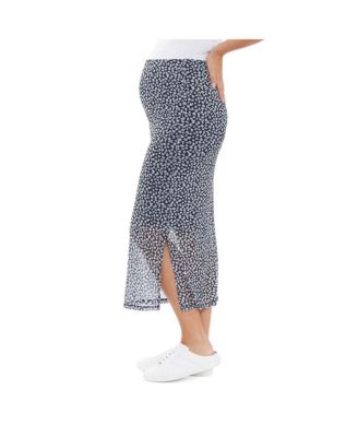 Maternity Ripe Kara Floral Mesh Skirt Navy