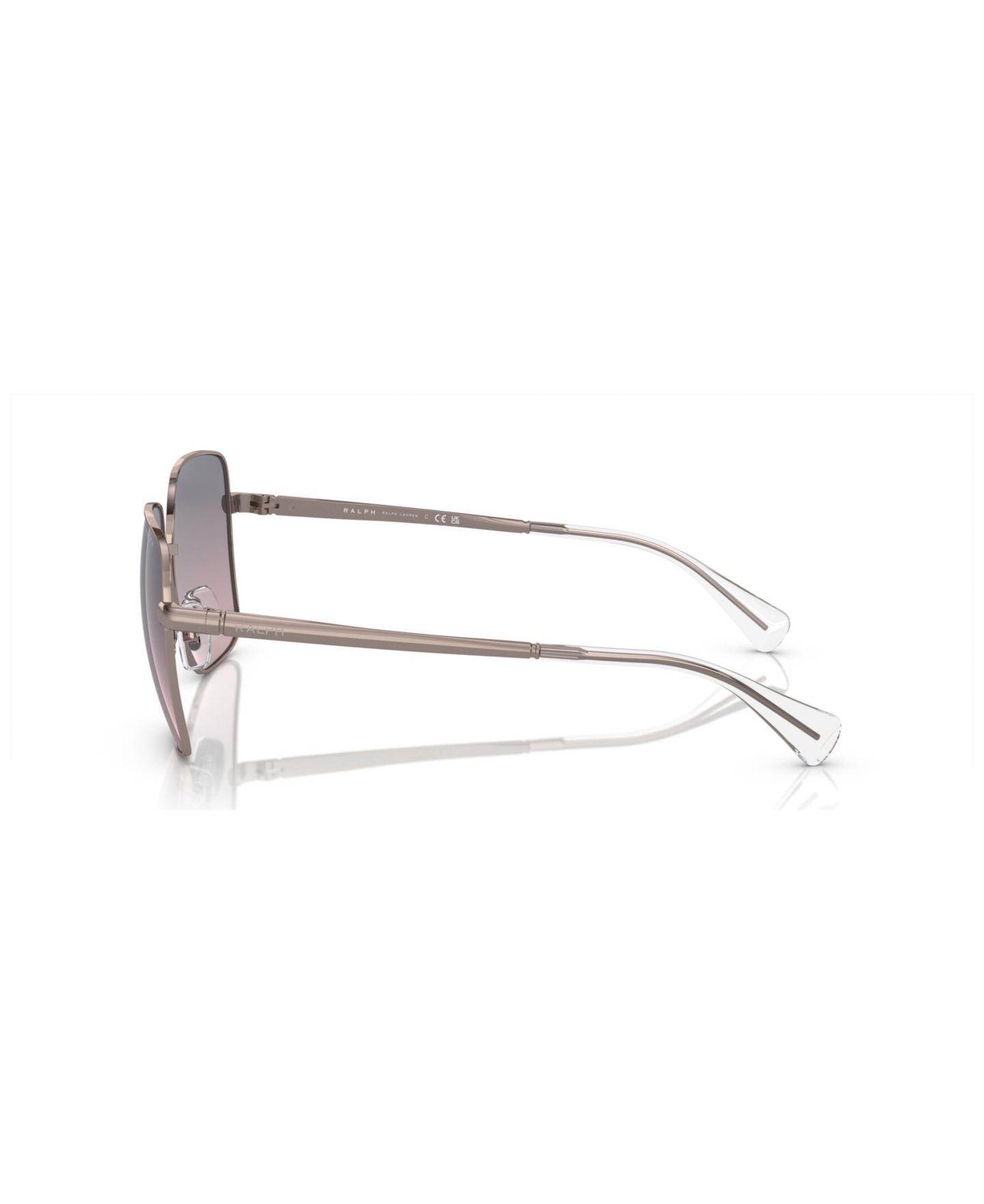Женские солнцезащитные очки Ralph by Ralph Lauren Sunglasses, Gradient RA4142, цвет: Блестящий бледный золотой — фото 9