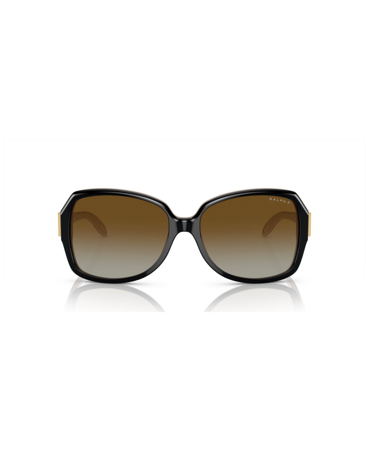 Shop Ralph By Ralph Lauren Women's Polarized Sunglasses, Gradient Polar Ra5138 In Shiny Black On Nude