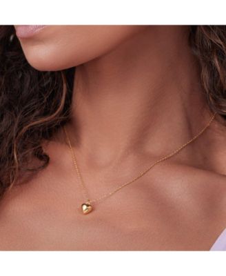 Puffed Heart Pendant Necklace