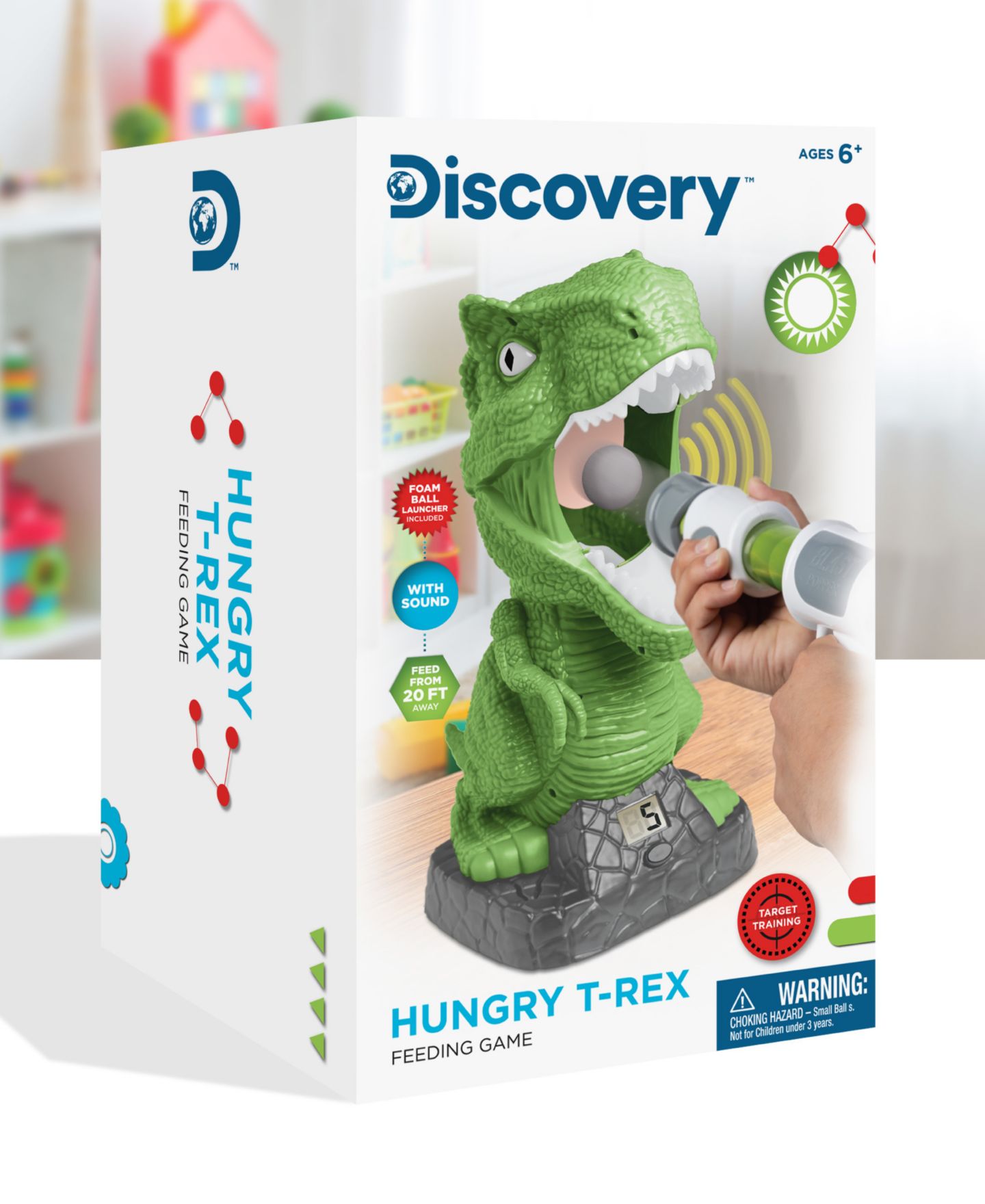 Детские фигурки Discovery Hungry T-Rex Shooting Competition Hand-Eye Coordination Game, Ages 6+, цвет: Зелёный — фото 3