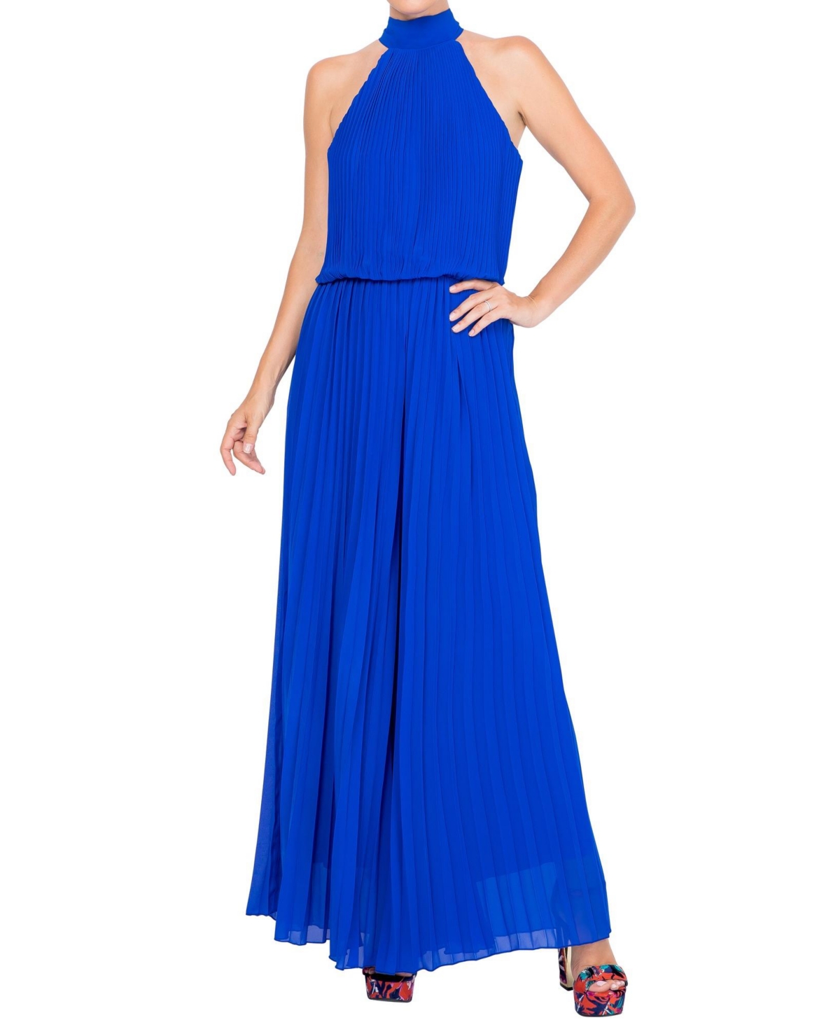Meghan Fabulous Women's Wild Orchid Pleat Jumpsuit