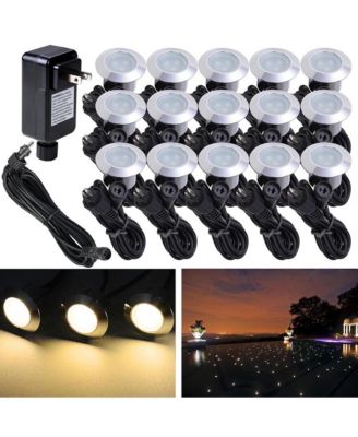 15pcs LED Deck Light Garden Mall Stair Yard Landscape Warm White Lamp Waterproof