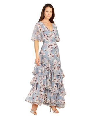 Women's Cape Sleeve Print Dress