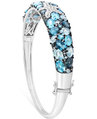 EFFY&reg; Multi-Gemstone Starfish Bangle Bracelet (13 ct. t.w.) in Sterling Silver