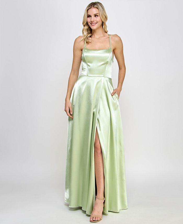 Calvin Klein Women's Strapless Front-Slit Evening Gown - Macy's