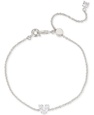 Eliot Danori - Silver-Tone Cubic Zirconia Heart Slider Bracelet