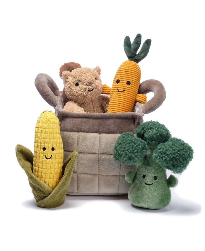 Lambs & Ivy Plush Veggie Basket Play Set with Interactive Stuffed