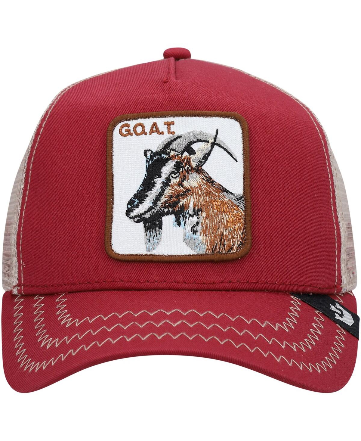 Shop Goorin Bros Men's . Red, Natural Goat Beard Trucker Adjustable Hat In Red,natural