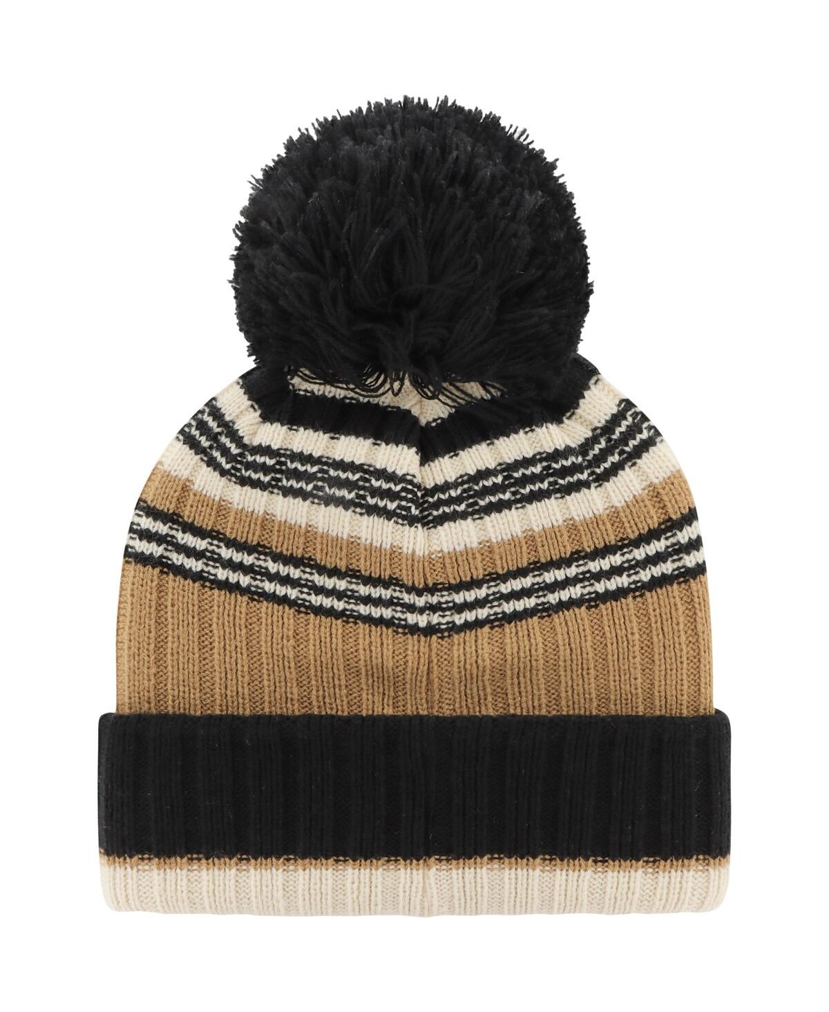47 BRAND WOMEN'S '47 BRAND KHAKI ALABAMA CRIMSON TIDE BARISTA CUFFED KNIT HAT WITH POM 